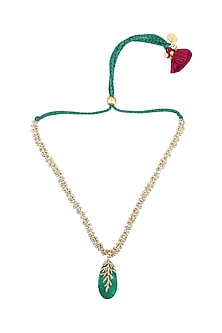 Gold Finish Semi-Precious Stone Choker Necklace