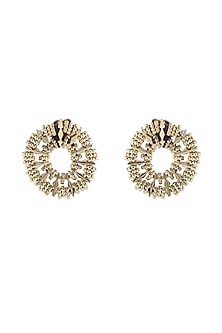 Gold Finish Freshwater Pearl Hoop Earrings