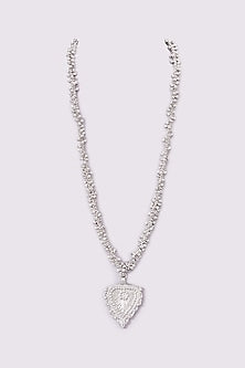White Finish Grape Paan Long Necklace