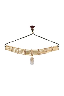Gold Finish Semi-Precious Stone Choker Necklace
