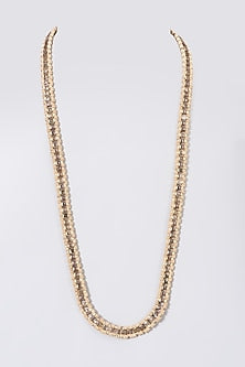 Gold Finish Enameled Reversible Long Necklace
