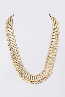 Gold Finish Reversible Long Necklace