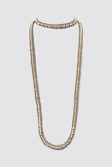 Gold Finish Cotton Thread Long Necklace