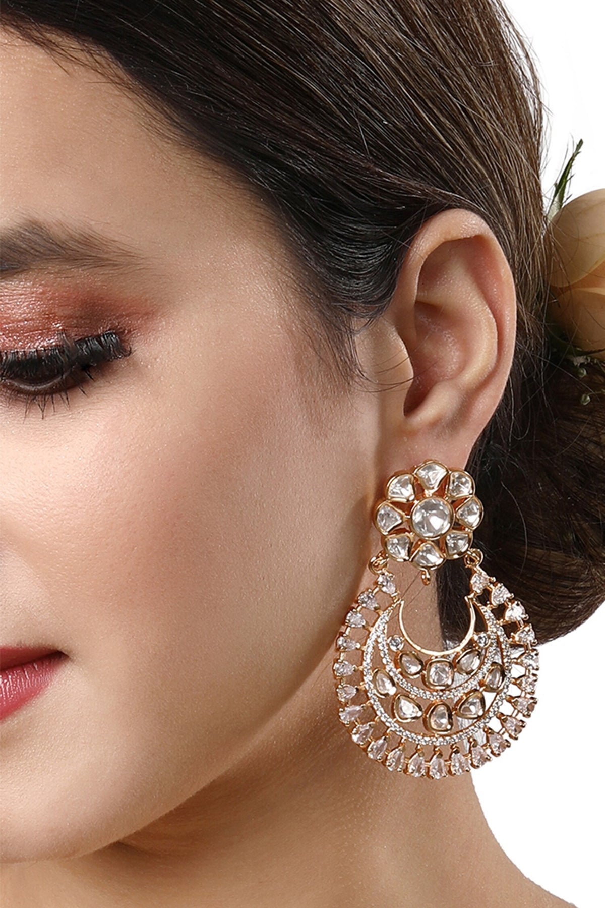 Kundan Polki Embellished Chandbalis 