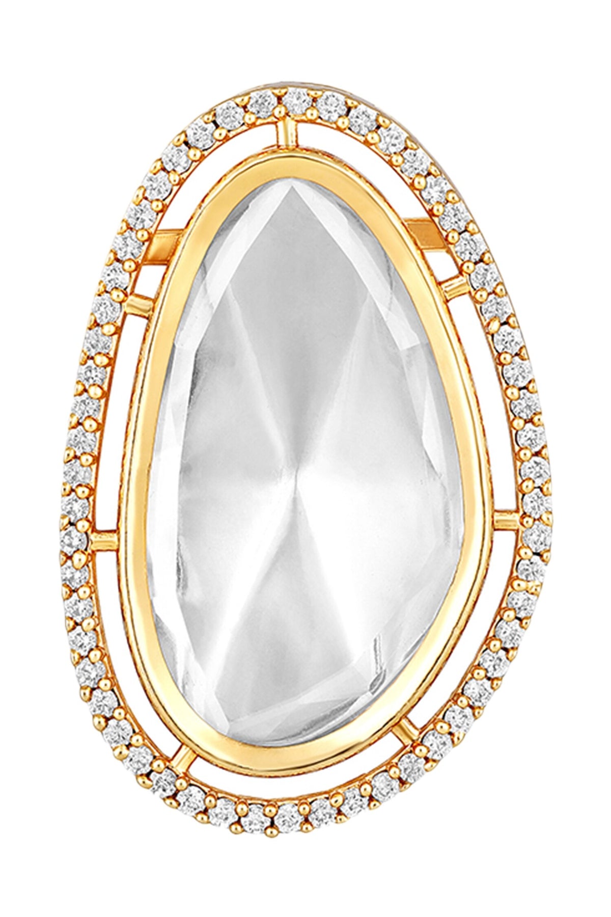 Moissanite Polki Embellished Studs 