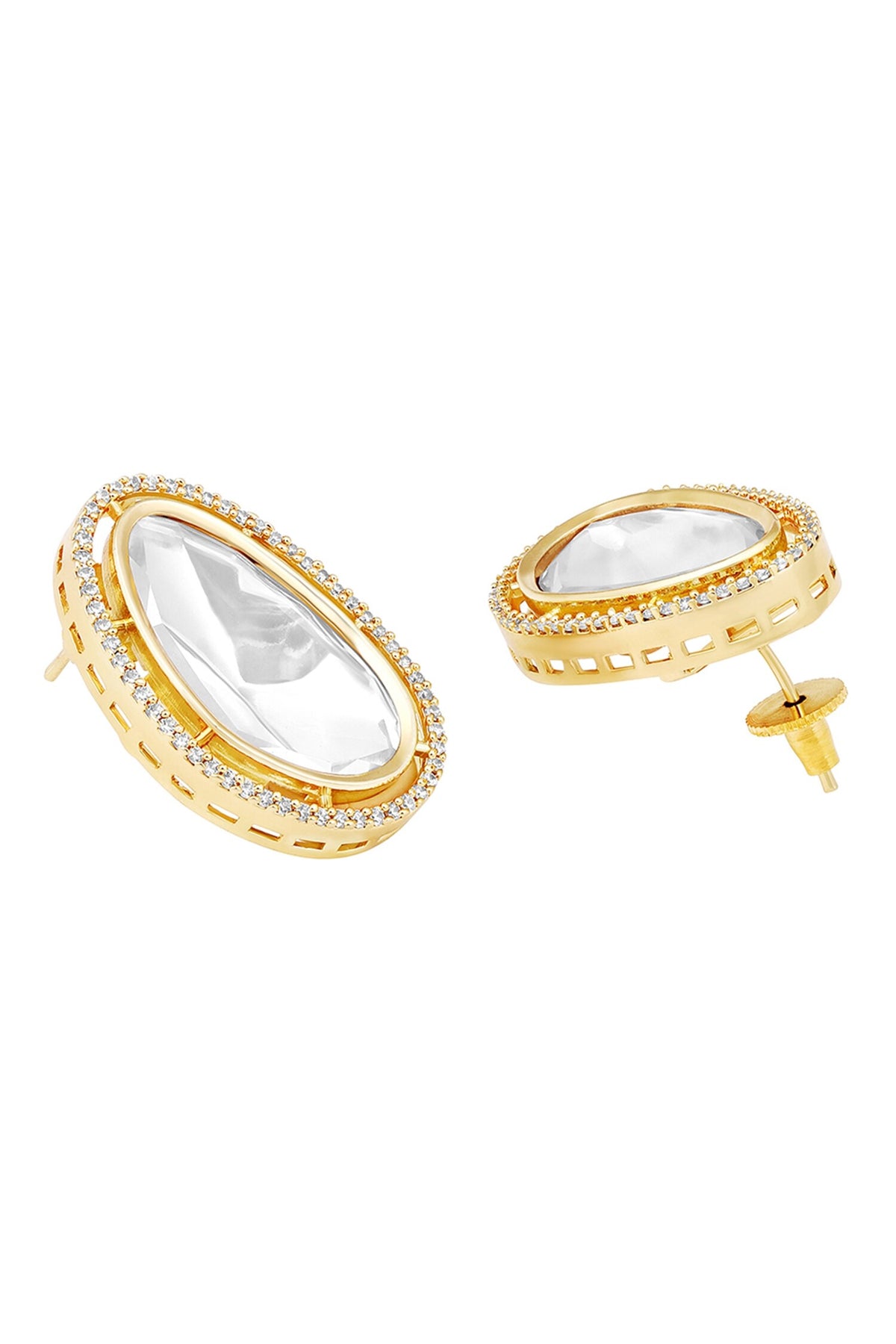 Moissanite Polki Embellished Studs 