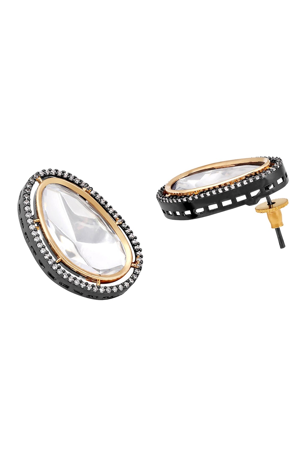 Embellished Moissanite Polki Studs 