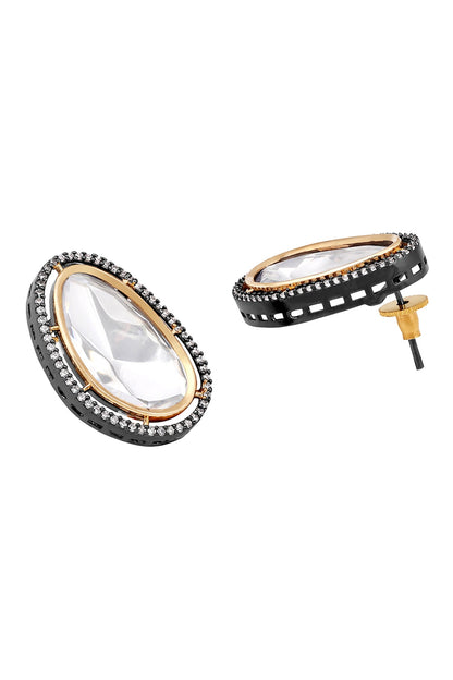 Embellished Moissanite Polki Studs 