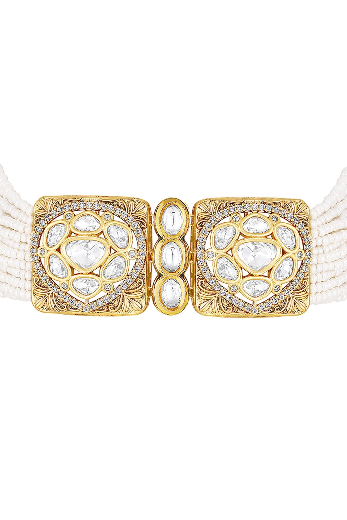 Pearl Embellished Necklace Set 