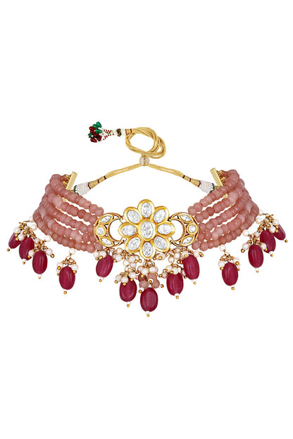 Onyx Tumbles Embellished Necklace Set 