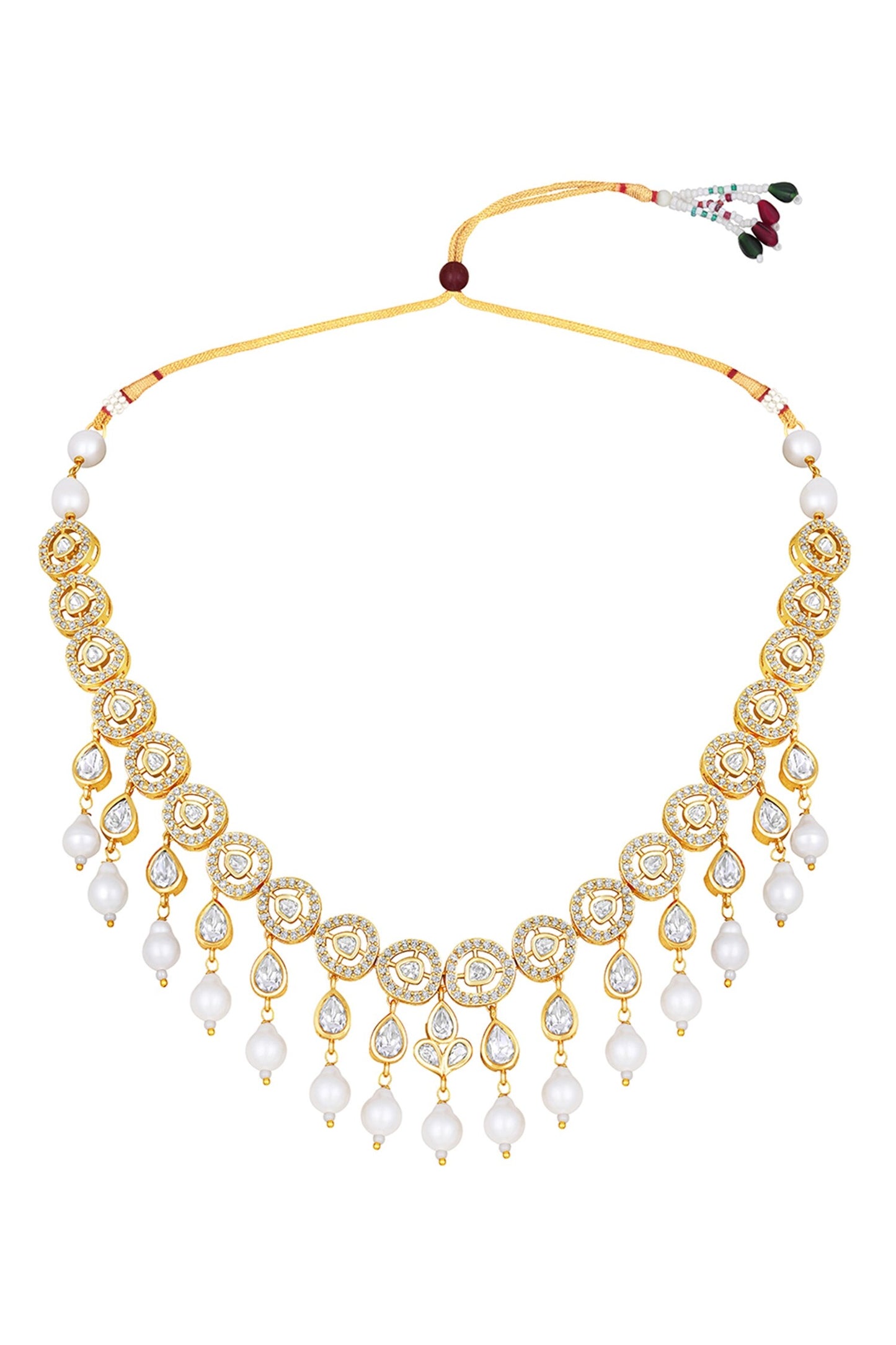 Shell Pearl Embellished Necklace Set 