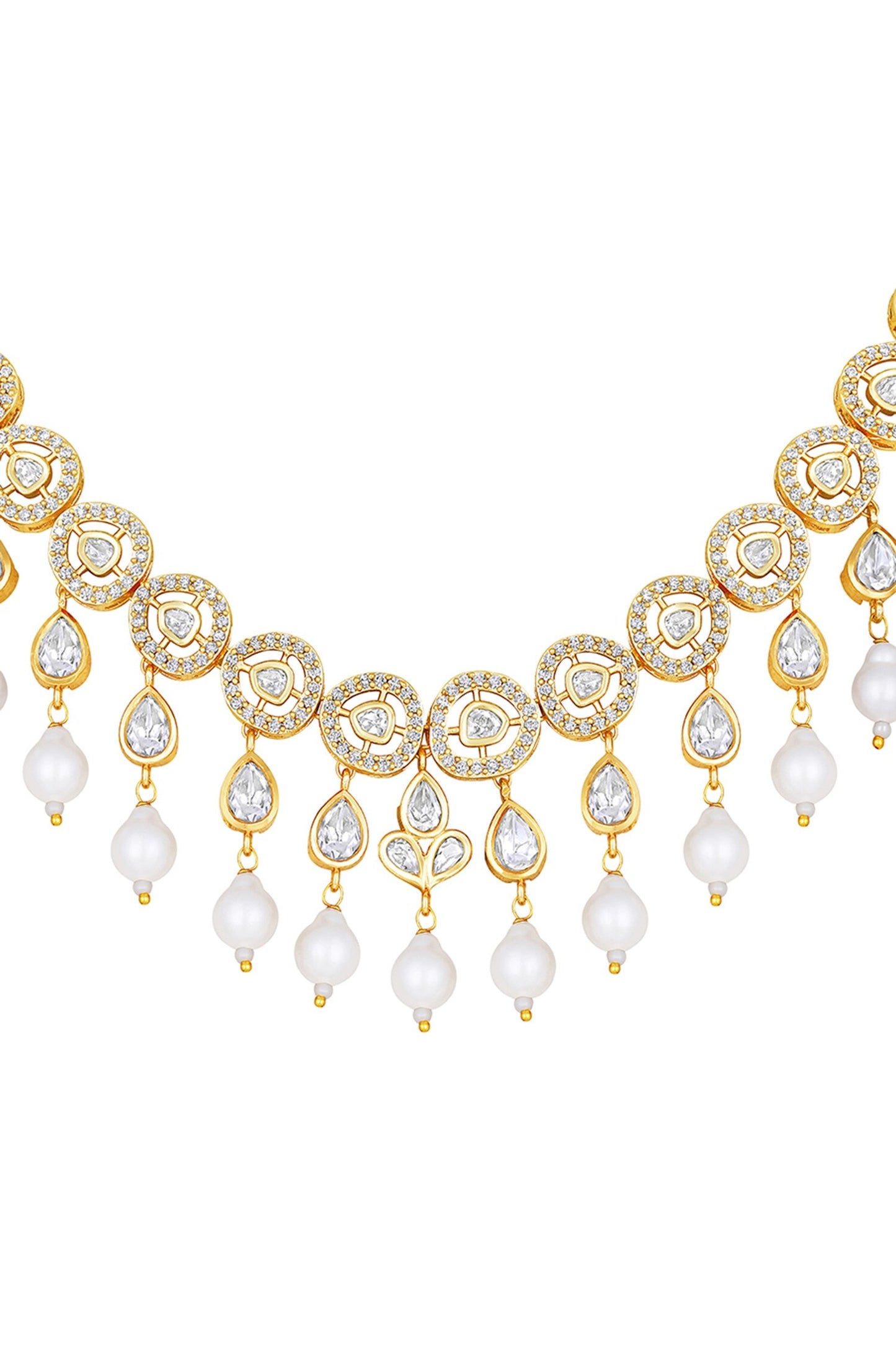 Shell Pearl Embellished Necklace Set 
