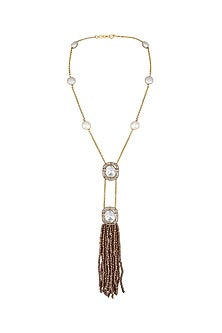 Two-Tone Finish Kundan Polki & Agate Long Necklace