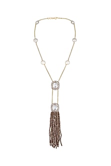 Two-Tone Finish Kundan Polki & Agate Long Necklace
