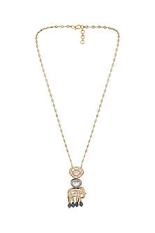 Two-Tone Finish Kundan Polki & Agate Long Necklace