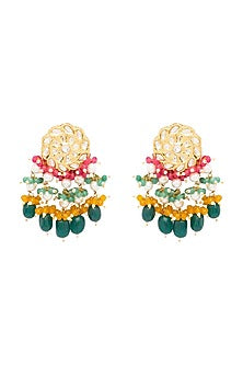 Gold Finish Polki Earrings