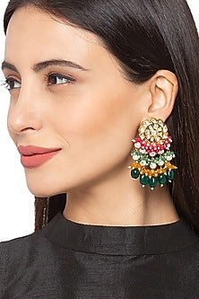 Gold Finish Polki Earrings
