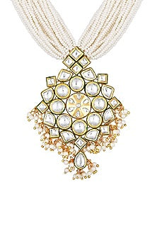 Micro Gold Finish Kundan Polki & Agate Choker Necklace Set