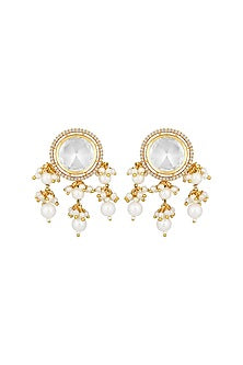 Micro Gold Finish Kundan Polki & Agate Long Necklace Set