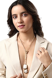 Micro Gold Finish Kundan Polki Necklace
