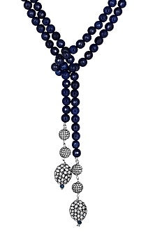 Black Rhodium Finish Agate Necklace