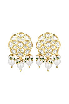 Micro Gold Finish Kundan Polki & Agate Long Necklace Set