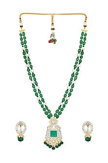 Micron Gold Finish Long Necklace Set