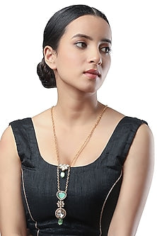 Micron Gold Finish Handcrafted Long Necklace