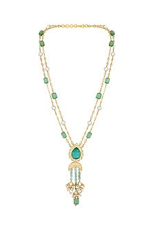 Micron Gold Finish Kundan Polki Long Necklace