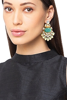 Gold Finish Polki Dangler Earrings