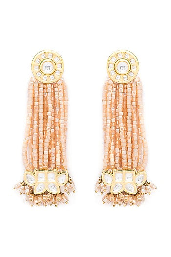 Gold Finish Crystal Dangler Earrings