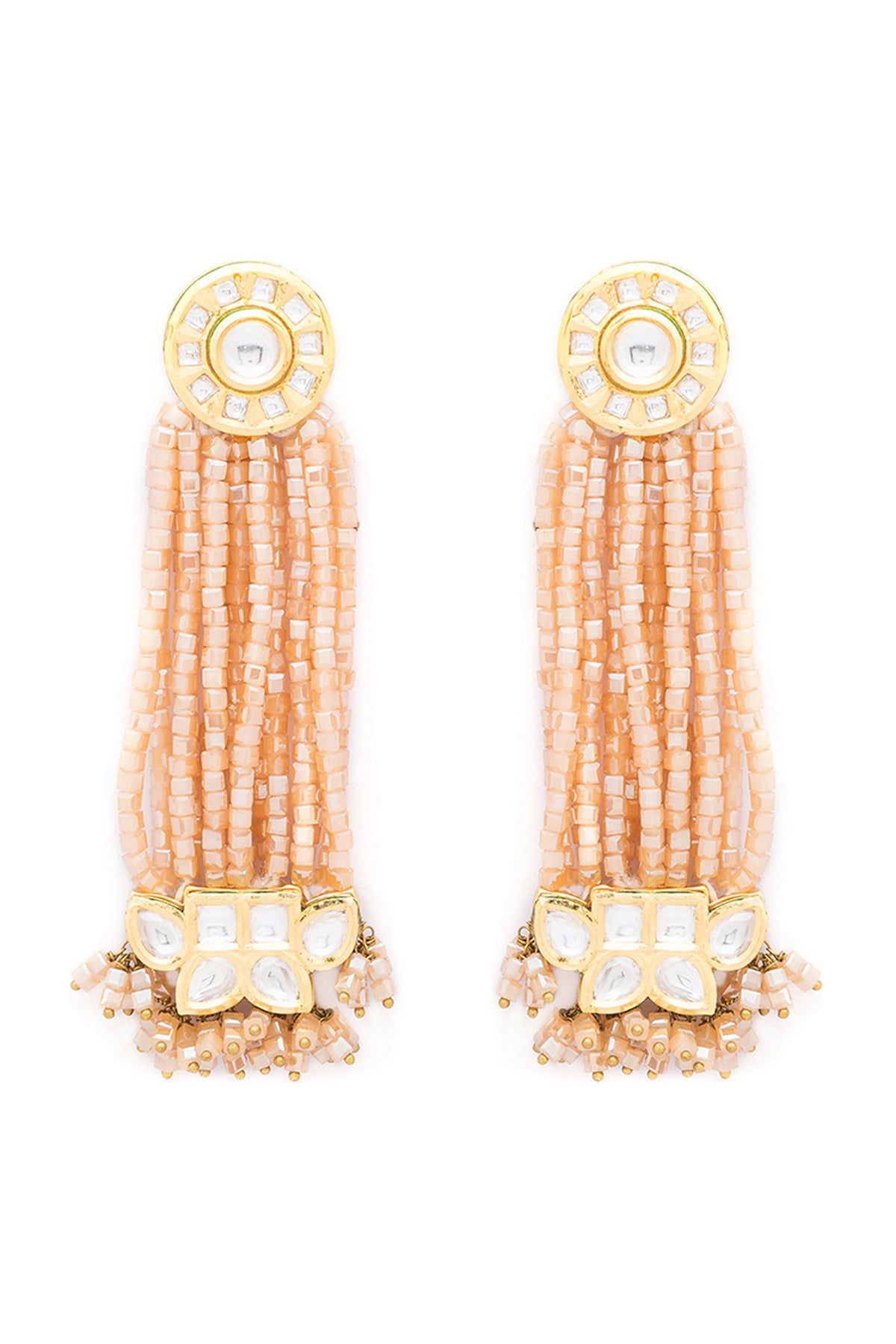 Gold Finish Crystal Dangler Earrings