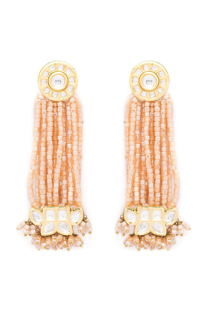 Gold Finish Crystal Dangler Earrings