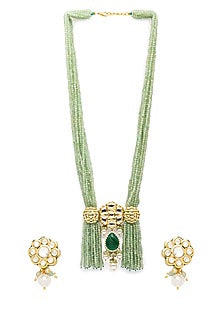 Gold Finish Agate Necklace Set