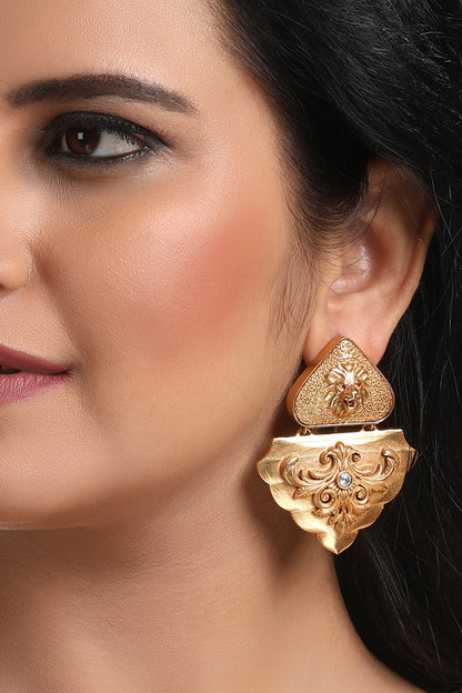 Gold Finish Dangler Earrings