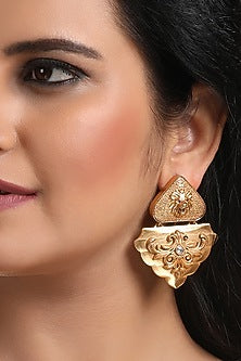 Gold Finish Dangler Earrings