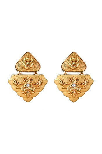 Gold Finish Dangler Earrings