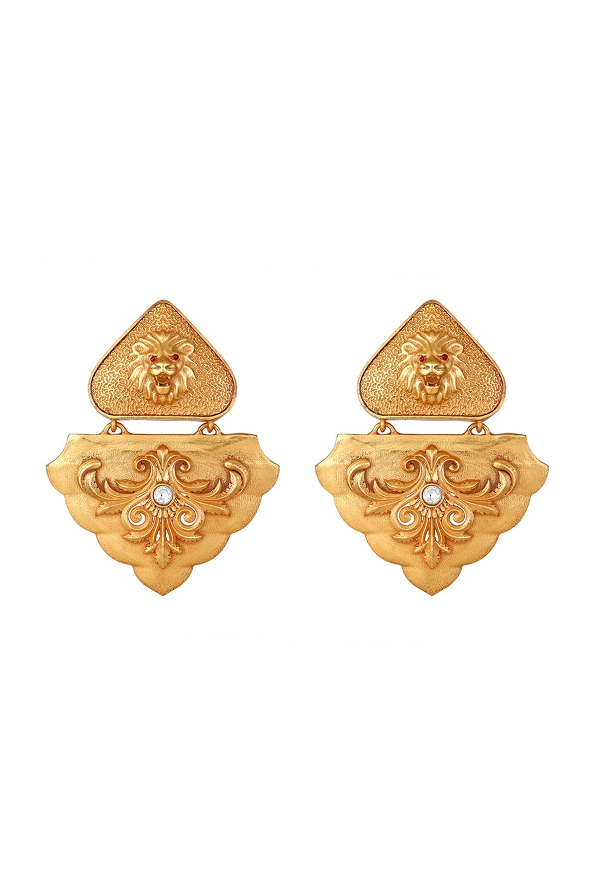 Gold Finish Dangler Earrings