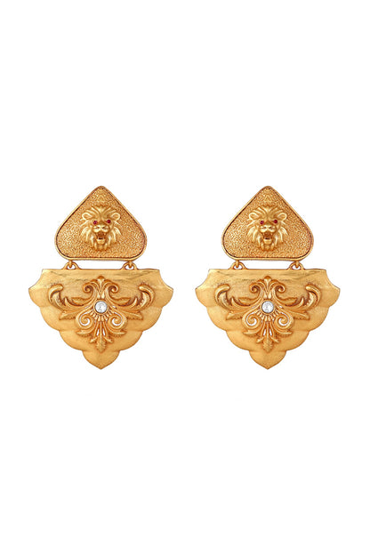 Gold Finish Dangler Earrings