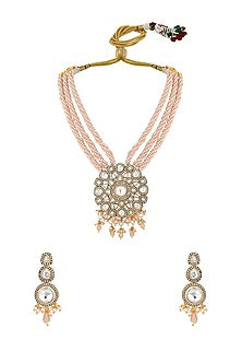 Two-Tone Finish Kundan Polki Mala Set