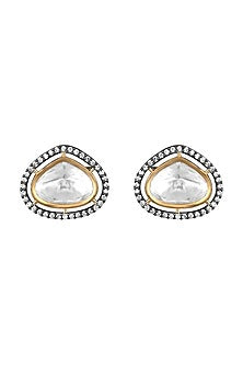 Two Tone Finish Kundan Polki & Cubic Zirconia Necklace Set