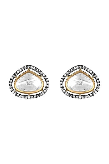 Two Tone Finish Kundan Polki & Cubic Zirconia Necklace Set