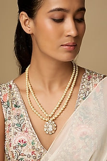 Gold Pearl Long Necklace