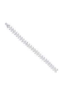 White Finish Zircon Bracelet In Sterling Silver