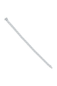 White Finish Zircon Dainty Bracelet In Sterling Silver