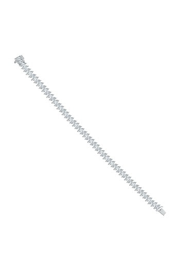 White Finish Zircon Dainty Bracelet In Sterling Silver