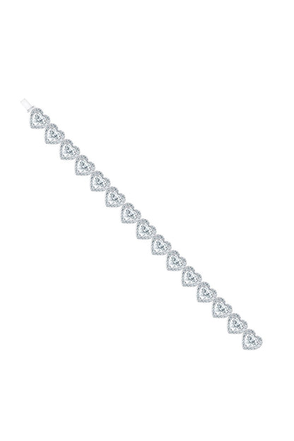 White Finish Zirconia Openable Bracelet In Sterling Silver