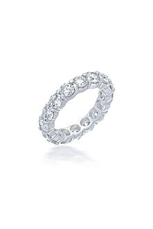 White Finish Zirconia Ring In Sterling Silver