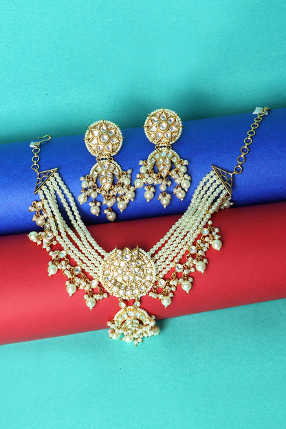 Polki Embellished Choker Necklace Set 