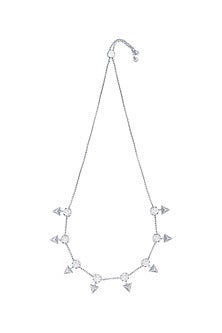Black Rhodium Finish Crystal Pyramid Choker Necklace